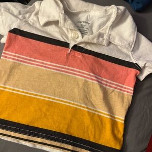 Boys color block collar tee